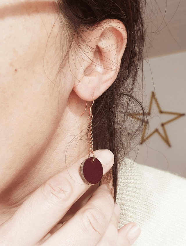 Anel Boucles d´oreilles - prune
