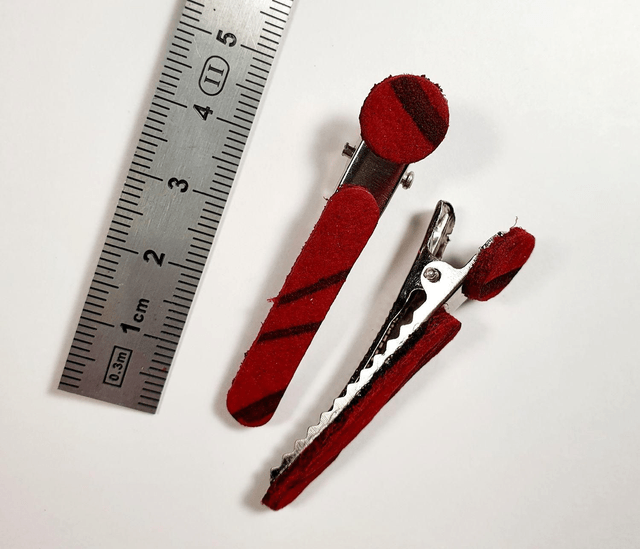 Lot de 2 pinces crocodile en cuir véritable