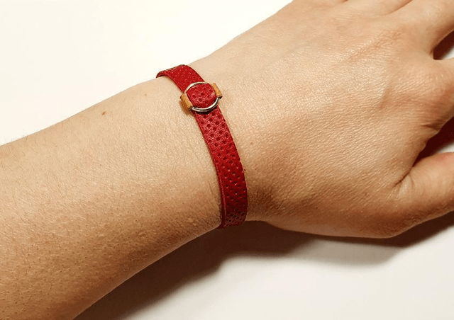 Bracelet -en cuir anel Rouge