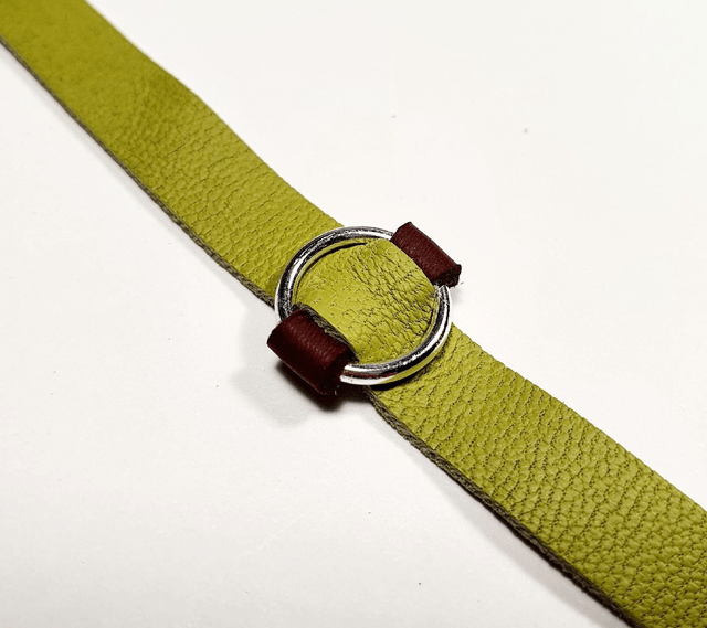  Bracelet en cuir avec vert anis et marron