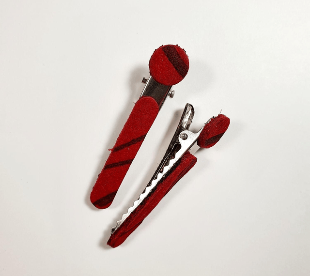 Lot de 2 pinces crocodile en cuir véritable