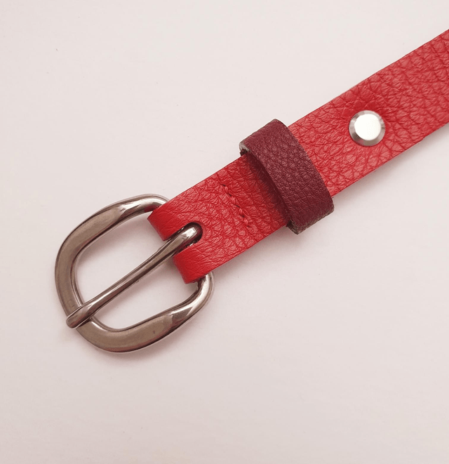 Ceinture cuir rouge graine 19mm
