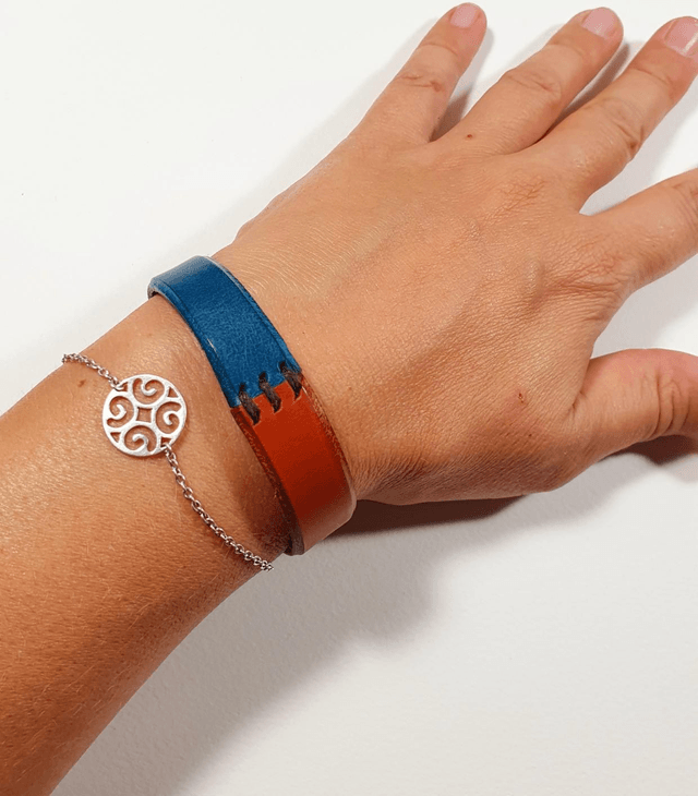Bracelet Jonc en cuir Bicolore