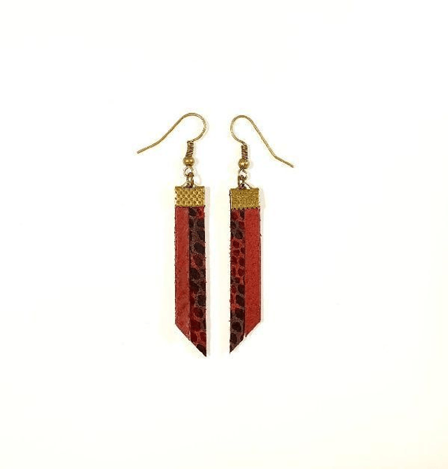 Boucles d'oreilles frange en cuir véritable