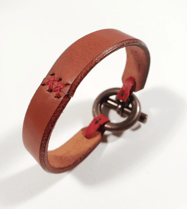 Bracelet Jonc en cuir épais Marron
